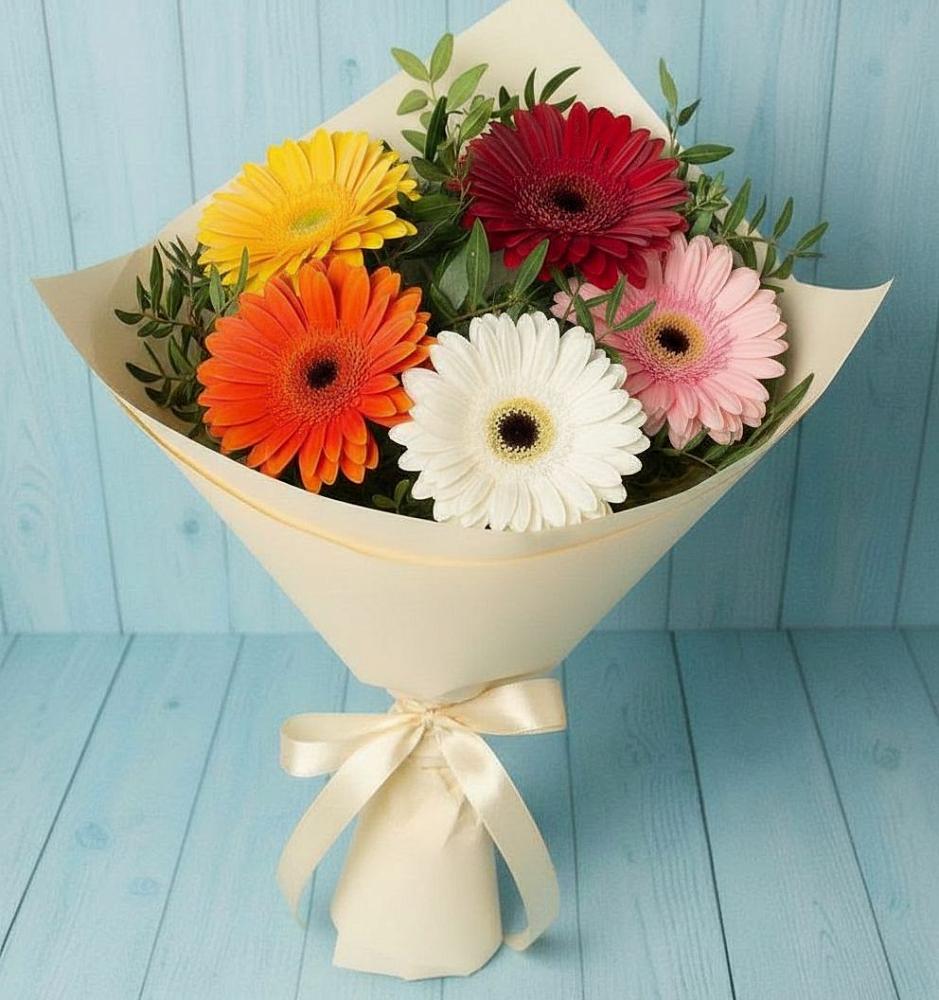 Букет цветов из: Герберы в Губино