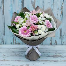 Букет цветов из:  Герберы, Альстромерии и Хризантемы #REPLACE_PRED# Губино