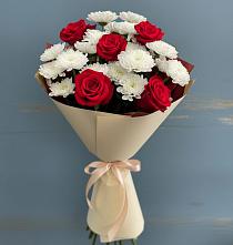 Букет цветов из:  Розы и Хризантемы в Губино