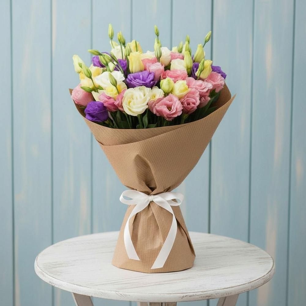 Букет цветов из: Лизиантусы в Губино