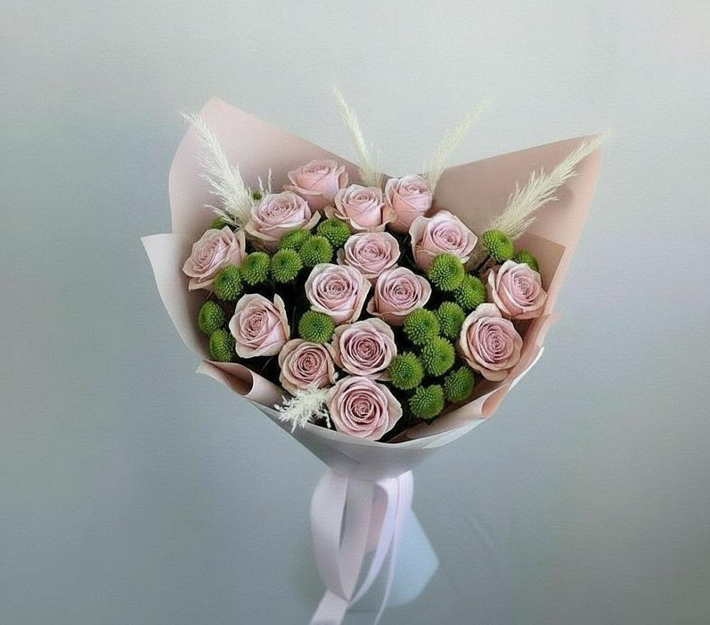 Букет цветов из: Розы и Хризантемы в Губино